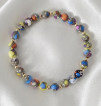 2325i Bransoletka kamień naturalny magnezyt na gumce jubilerskiej 