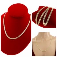 0371 Złoty łańcuszek 60cm bismark pozłacany 14K naszyjnik 