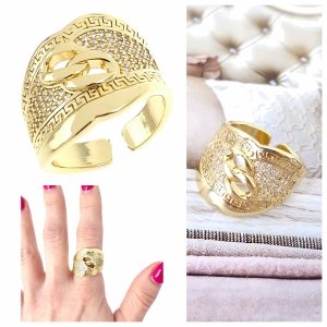 Goldring 17,00 mm. vergoldete Verlobung Xuping