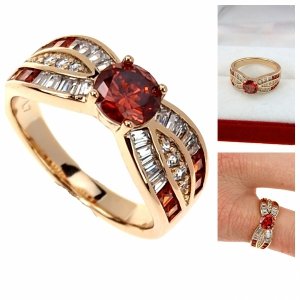 Goldring 18,60 mm. vergoldete Verlobung Xuping