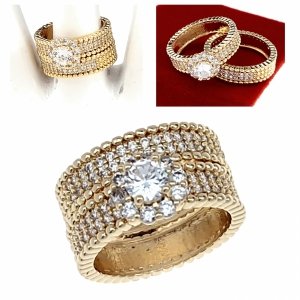 Goldring 18,60 mm. vergoldete Verlobung Xuping