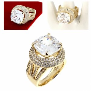 Goldring 18,60 mm. vergoldete Verlobung Xuping