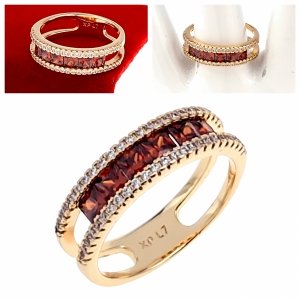 Goldring 18,60 mm. vergoldete Verlobung Xuping