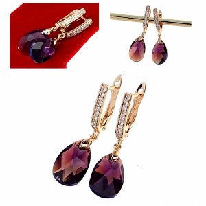 exklusive swarovski vergoldete ohrringe 