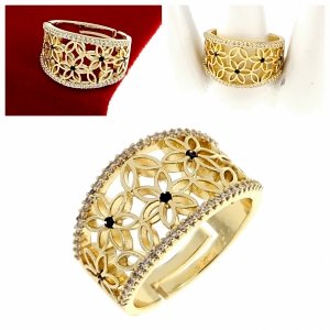 Goldring 17,00 mm. vergoldete Verlobung Xuping