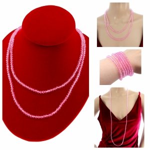 Necklace with sparkling glass crystals on a jewelry elastic chain