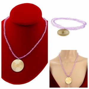 Necklace with sparkling glass crystals on a jewelry elastic chain
