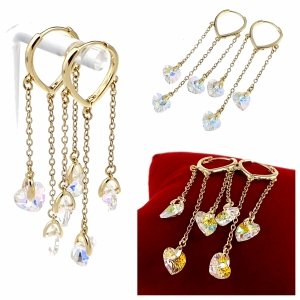 gold plated earrings with exclusive cubic zirconia