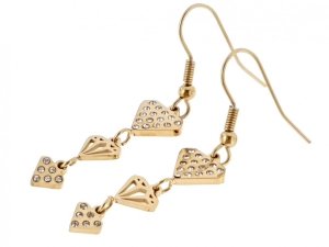 gold earrings made of stainless steel
