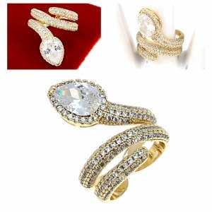 gold ring 17,00mm. gold-plated engagement xuping