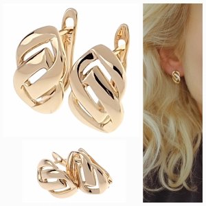 gold plated earrings with exclusive cubic zirconia