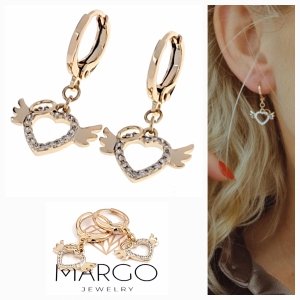 gold plated earrings with exclusive cubic zirconia