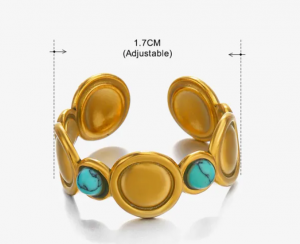 ring 18,30mm gold stainless steel