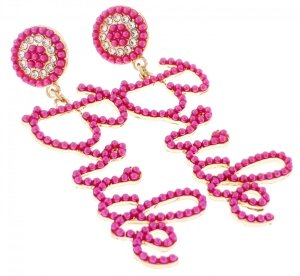 Golden earrings silk flowers