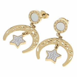 gold earrings made of stainless steel