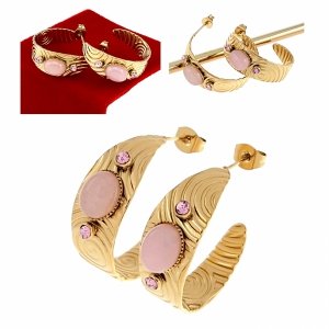 gold earrings made of stainless steel