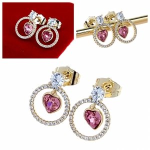 gold plated earrings with exclusive cubic zirconia