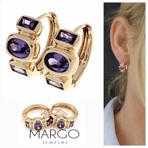 gold plated earrings with exclusive cubic zirconia