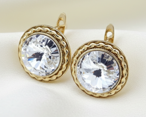 gold plated earrings with exclusive cubic zirconia