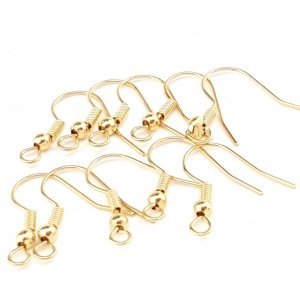 10x Gold earrings for gold plated earrings 5 pairs