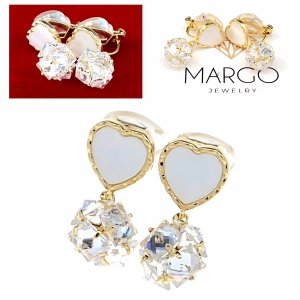 gold plated earrings with exclusive cubic zirconia