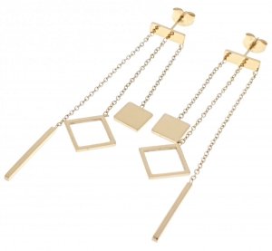 gold earrings made of stainless steel