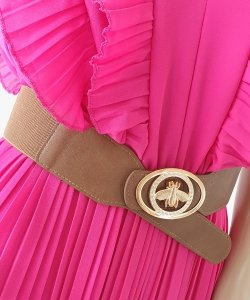 WAIST STRAP ON ELASTIC BAND DECORATIVE BUCKLE