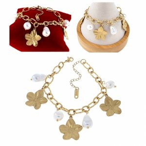 BRACELET GOLD CELEBRITY STAINLESS STEEL