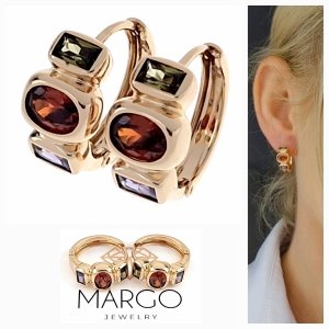 gold plated earrings with exclusive cubic zirconia