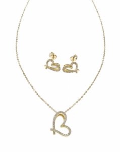 18k gold plated set pendant earrings xuping