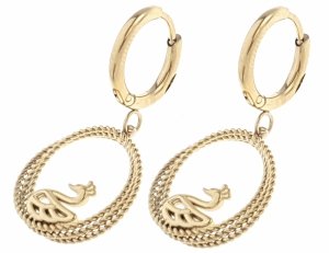 gold earrings made of stainless steel