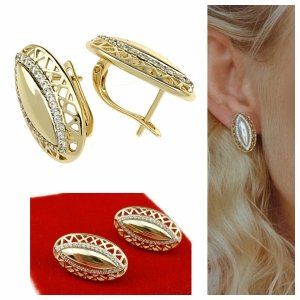 gold plated earrings with exclusive cubic zirconia