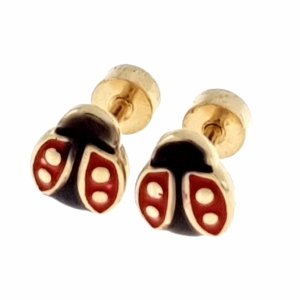 Golden earrings silk flowers