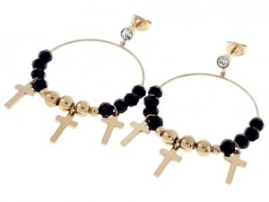 gold earrings made of stainless steel