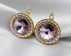 gold plated earrings with exclusive cubic zirconia