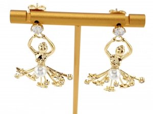 gold plated earrings with exclusive cubic zirconia