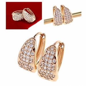 gold plated earrings with exclusive cubic zirconia