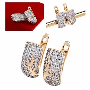 gold plated earrings with exclusive cubic zirconia