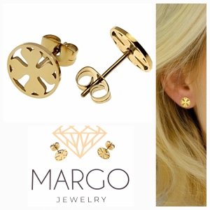 gold earrings made of stainless steel