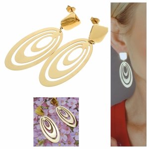 gold earrings made of stainless steel