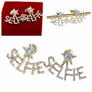 gold plated earrings with exclusive cubic zirconia