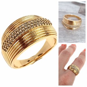 gold ring 18,60mm. gold-plated engagement xuping