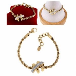 BRACELET GOLD CELEBRITY STAINLESS STEEL