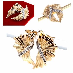 gold plated earrings with exclusive cubic zirconia