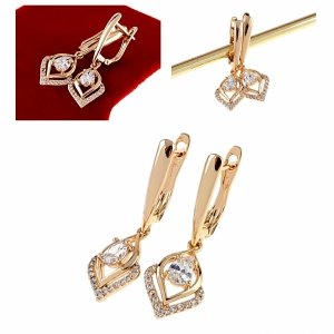 gold plated earrings with exclusive cubic zirconia