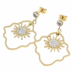 gold earrings made of stainless steel