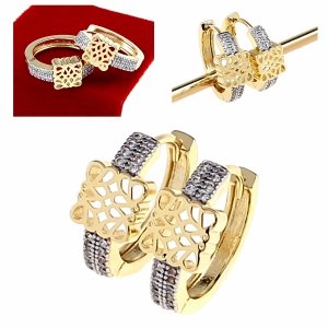 gold plated earrings with exclusive cubic zirconia