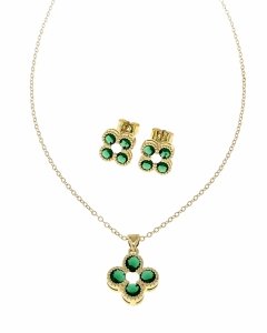 18k gold plated set pendant earrings xuping