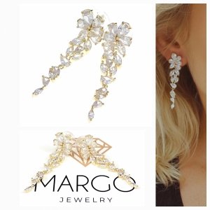 gold plated earrings with exclusive cubic zirconia