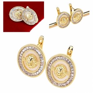 gold plated earrings with exclusive cubic zirconia